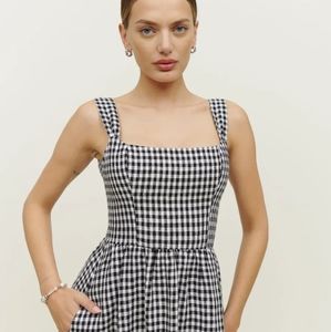 Reformation Bucatini Dress in Black & White Gingham